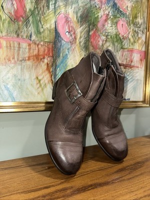 Miz Mooz - Leather Buckled Ankle Boots - Siggy - Espresso - EU 39 - US 8.5