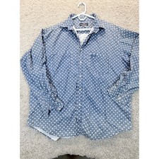 Vintage 1993 Guess Georges Marciano Floral Shirt Mens L Blue USA Made