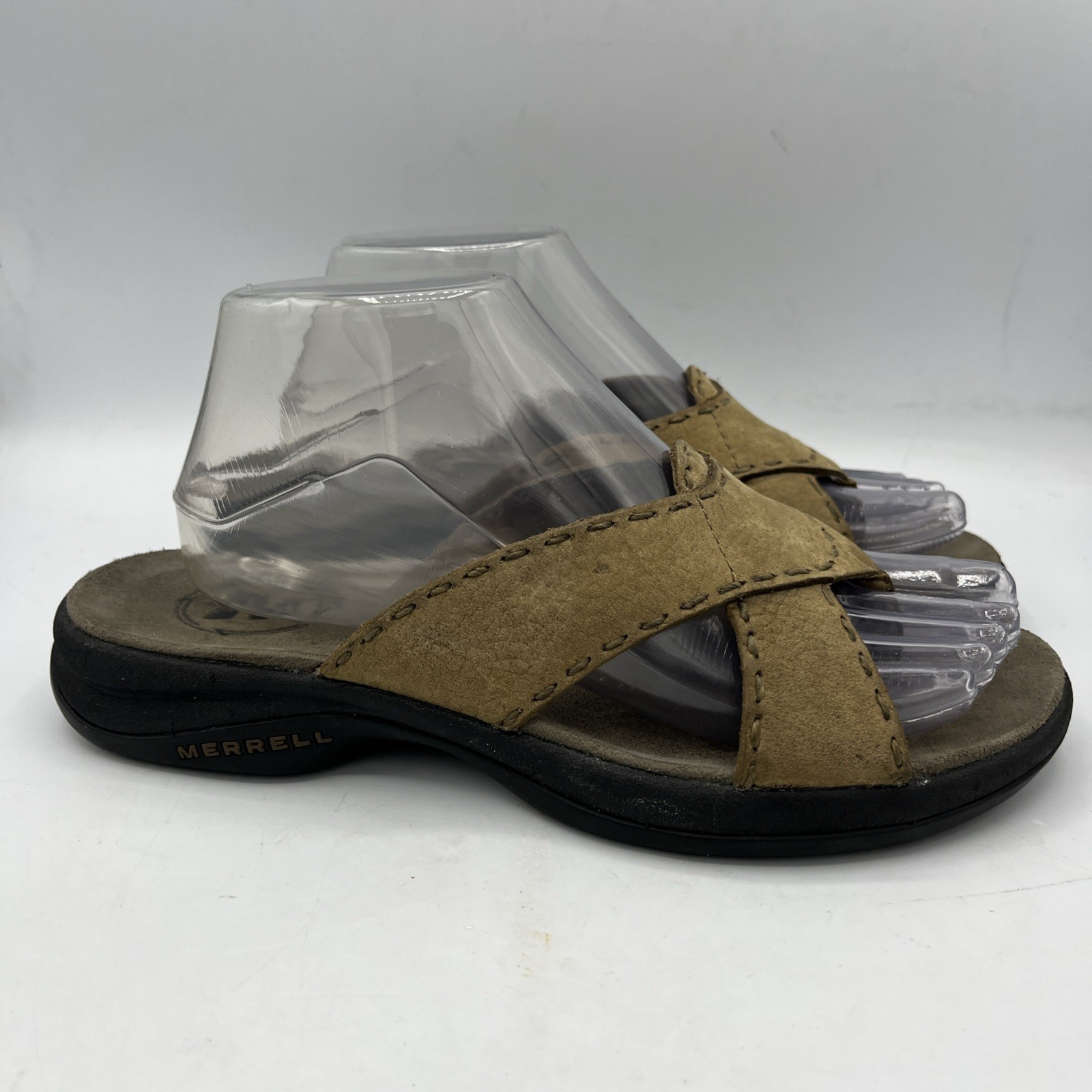 Merrell Topo Lattice sandali donna in pelle marrone fumo misura 8