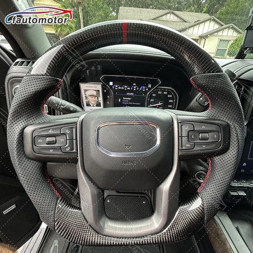Carbon Fiber Steering Wheel for GMC SIERRA 1500 2500 3500 with Heated ...