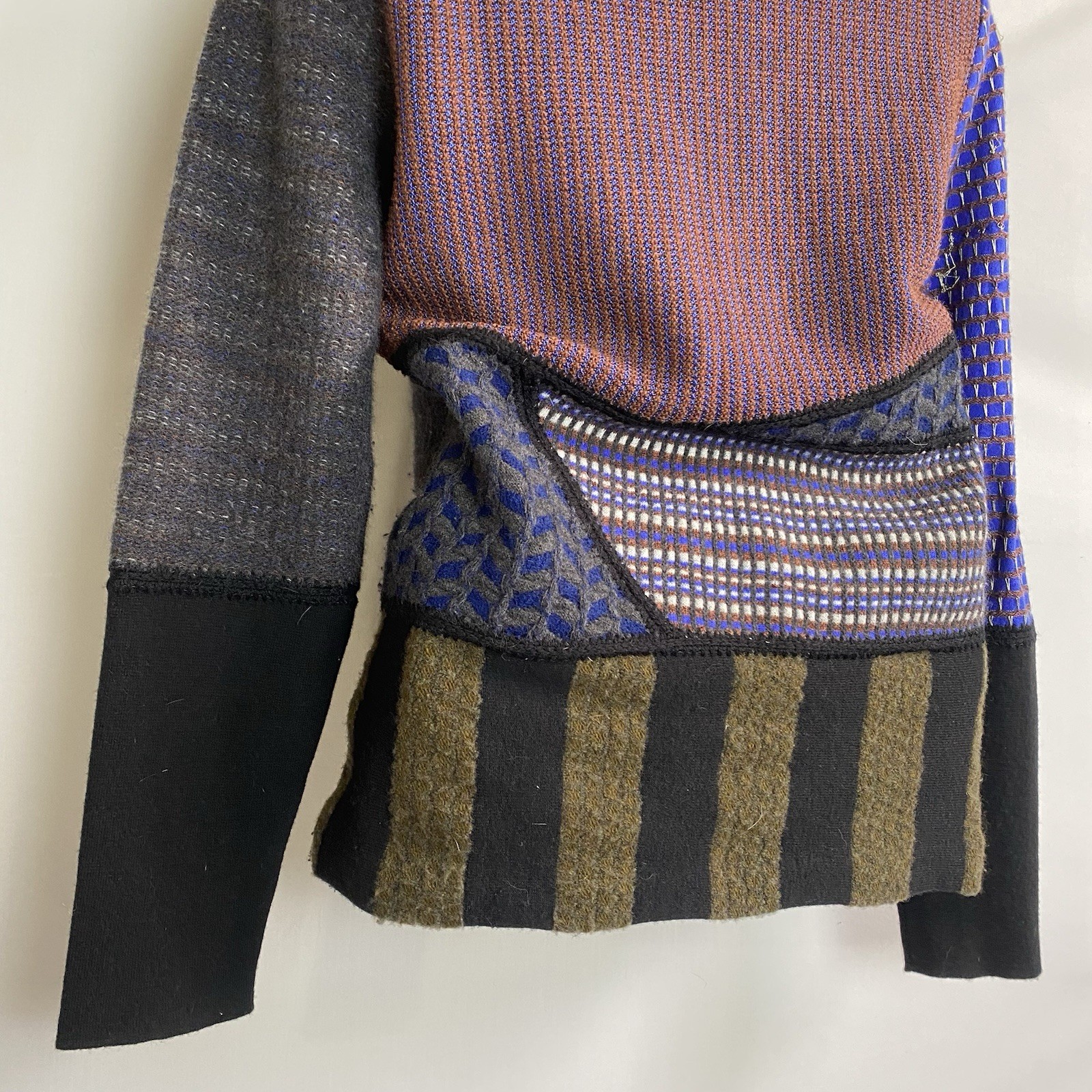 ETRO Milano Wool Blend Patchwork Sweater Made in … - image 5