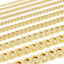 10K Yellow Gold 3mm-12.6mm Miami Cuban Link Lightweight Chain Bracelet 7" 8" 9"