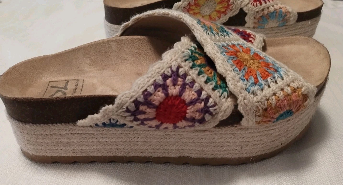 Dirty Laundry Plays Flat Platform Slide Floral Cr… - image 5