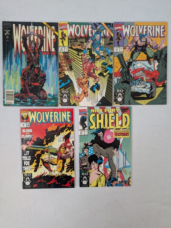 Marvel Wolverine Comic Lot 5 Books 90s Wolverine + Nick Fury SHIELD