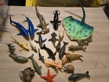 Lot Sea Animals Turtles Shark Whale Squid Manatee Walrus See Pics For Condition