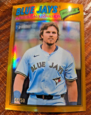 2026 Topps Heritage gold refractor Addison Barger #8/50 Toronto Blue Jays