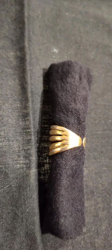 Robert Lee Morris Para Donna Karan Vintage Chapado en Oro 24k 5 Bandas 3/4 Pulgadas... Foto 4 de 4