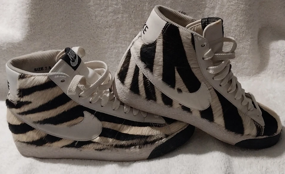 NIKE 2007 BLAZER PREMIUM HI TOP 316959-111 ZEBRA SNEAKERS SIZE 7.5 NO BOX - Image 4 of 4