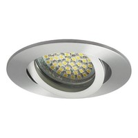 "MR16/GU10 Einbaurahmen Rund & Schwenkbar \"Vito\" 70-75Mm Da Aluminium GebüRstet"