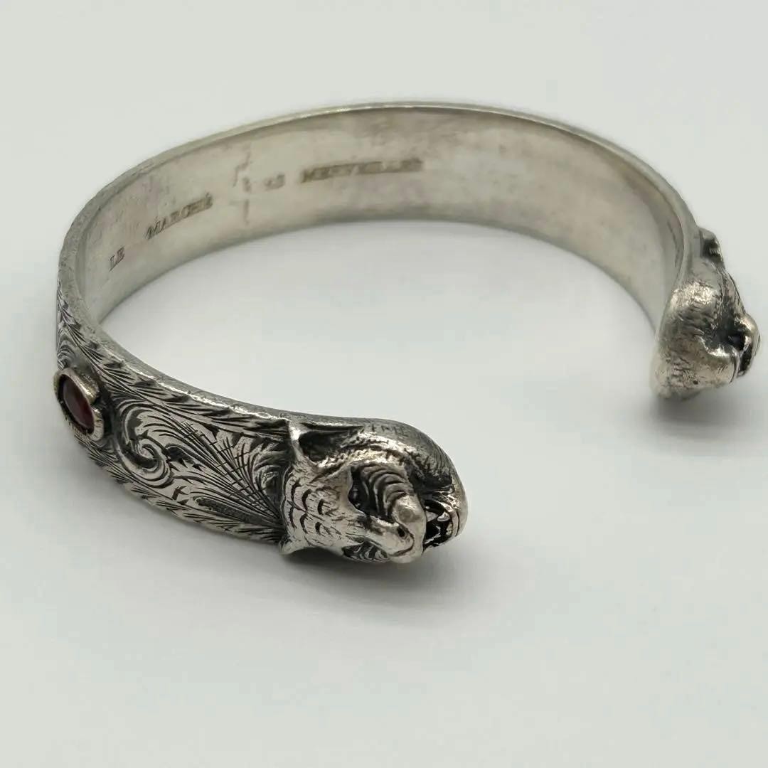 GUCCI Interlocking Cat Head 925 Bangle Bracelet S… - image 3