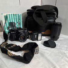 Yashica FX-3 Super 2000 Black SLR Camera Kit w/ 80-200mm Lens, Flash, Bag