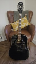 Epiphone Hummingbird Acoustic Guitar in Ebony, Limited Edition, Very Rare 