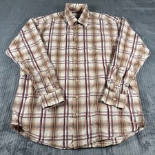 Vintage Burberry London Plaid Button Down Shirt Mens Large USA Nova Check