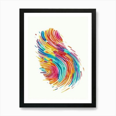 Fingerprint Painting 1 Art Print Framed Wall Art Poster Canvas Print Picture