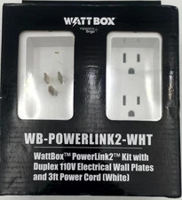 WattBox Snap WB-Powerlink2-WHT Duplex Electrical Wall Plates Wall Mountable 110V