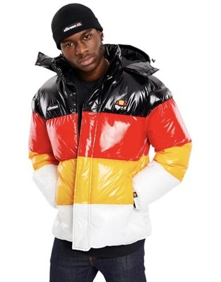 Ellesse Alme puffer jacket Men s Medium Retro Black Red Orange White Pre-owned