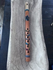 Hand-Painted Wooden Recorder Turtle Design Folk Art Musical Instrument