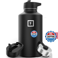 IRON FLASK Camping Hiking Hydration Flask with Straw, Wide Mouth Insulated St