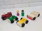 Lot Of Vintage Fisher Price Little People Cars Motorcycle Clown And Man