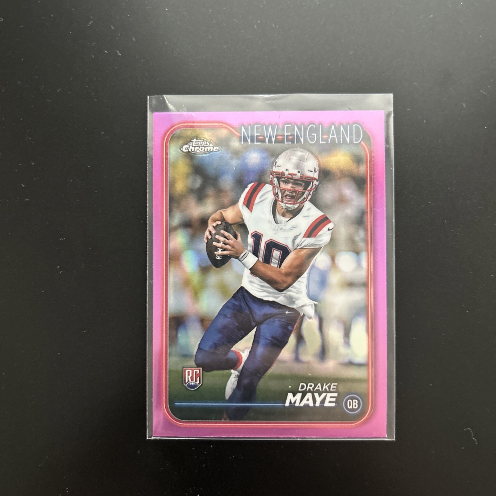 2024 Topps Chrome - Rookies Drake Maye #203 (RC) Pink Refractor