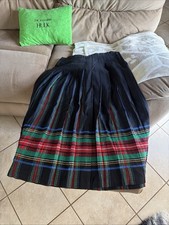 Vintage Pendleton Multicolor Black Skirt 100 Virgin Wool Made In USA Size 12