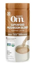 OM Mushroom Coffee Latte Blend – Lion’s Mane, Reishi & Chaga, 30 Servings 11/25