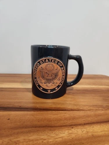 Vtg FRANKOMA USA UNITED STATES OF AMERICA SEAL Navy Mug Coffee Cup w/EAGLE