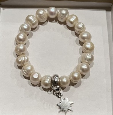 Thomas Sabo Charm Club Pearl Stretch Bracelet With Star Charm