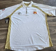 Atletica Monarcas Morelia 2010 Futbol Soccer Polo Shirt White/Gold Mens Size XL