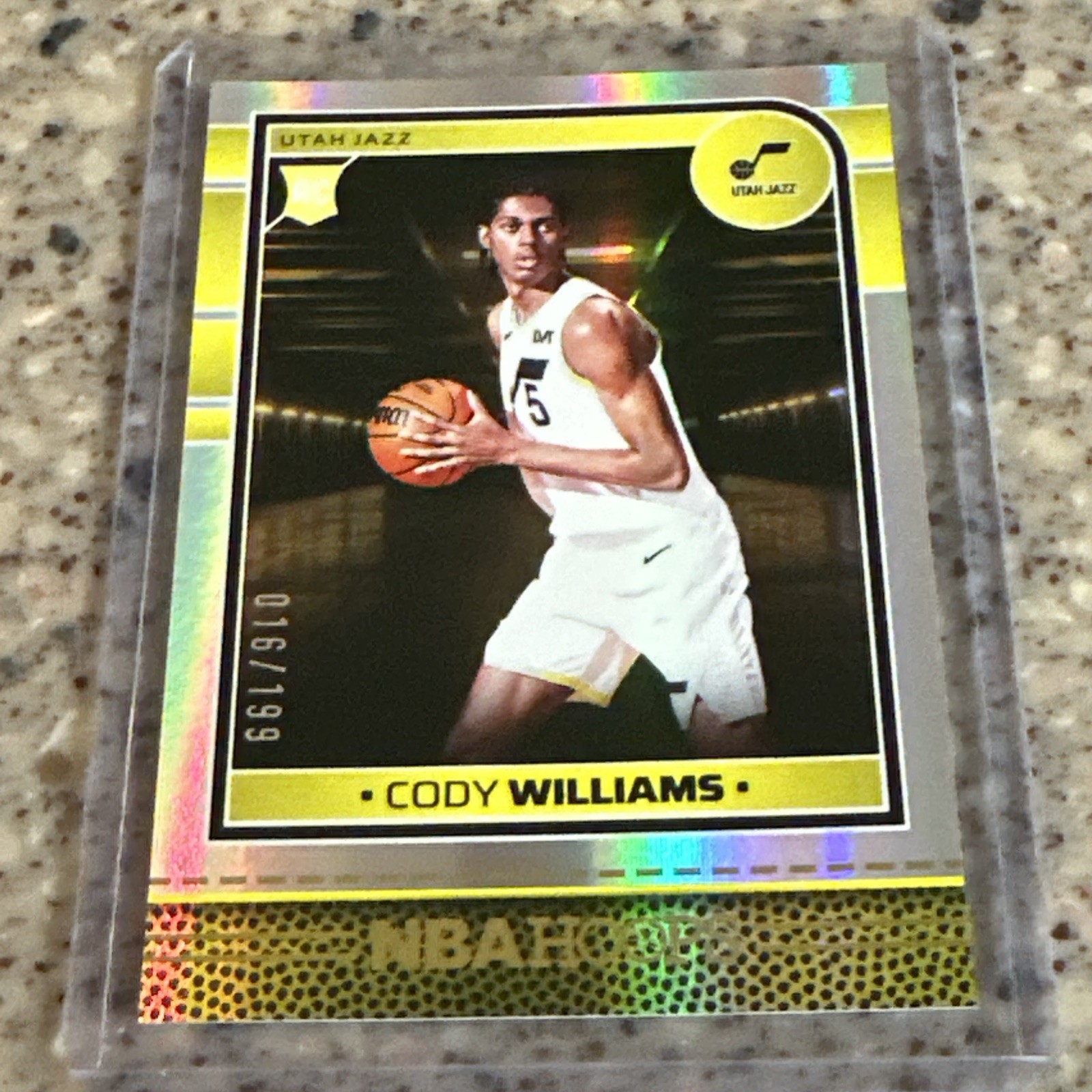 Cody Williams 2024-25 Panini NBA Hoops #240 Silver Holo RC 016/199 Utah Jazz-NBA
