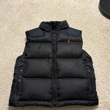 Vintage Polo Ralph Lauren Puffer Vest Boys 4T Down Black/Navy
