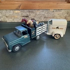 Vintage 1958 Tonka #35 Farm Stake Truck with Three Horses & Trailer!