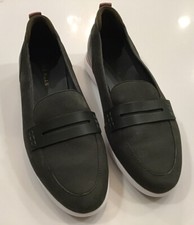 Cole Haan Women's Lady Essex Penny Loafer, Dark Kombu Green Nubuck/Leather, 7B