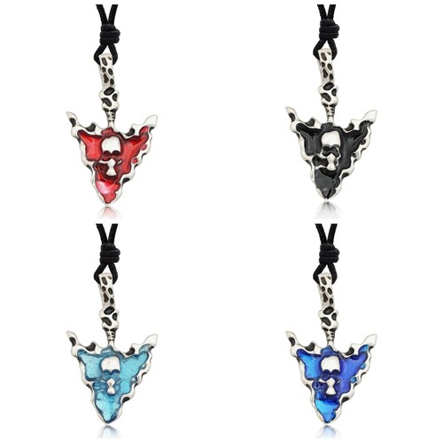 Indian Arrow Head Skull Silver Pewter Charm Necklace Pendant Jewelry - Bild 1 von 5