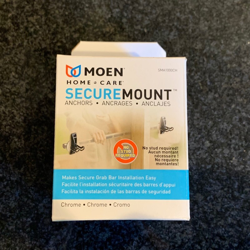 NEW MOEN SecureMount 3.17 in. Stainless Steel Grab Bar Anchors in Chrome 2-Pack