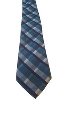 Calvin Klein Men Necktie 3.75 x 59 Silk Navy Tea Plaid Executive Office Work Tie