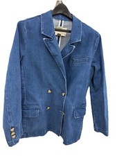 Anthropologie Blazer Layne Pilcro and the Letterpress Sz M Denim Double Breasted