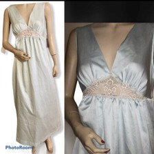 NWT Vintage Long Wide Sweep Iris Bert Yelin Sleeveless Nightgown Soft Blue Sz M