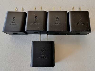 Genuine Samsung 25W USB-C Super Fast Charging Wall Charger Blocks Lot of 5 Black