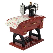 Vintage Music Box Mini Sewing Machine Style Mechanical Birthday Gift Table New