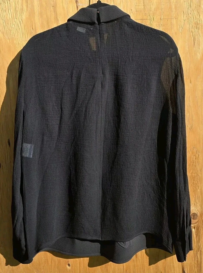 Blusa para mujer Stella McCartney manga larga lana rayón negra 46 hecha en Italia Foto 2 de 4