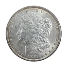 1887 Morgan Dollar BU-UNC. VAM-15 Double RIB and Date 90% Silver $1 US Coin #876