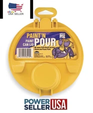 Mess-Free Store and Pour Spout Gallon Paint Can Lid + Paint Brush Access Choose!
