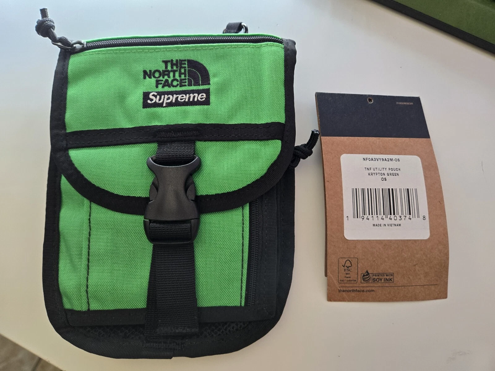 Pochette utilitaire Supreme SS20 The North Face RTG   Vert krypton