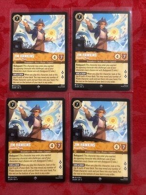4x Disney Lorcana Azurite Sea - Jim Hawkins - Honorable Pirate