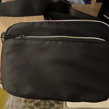 Black Tinyat Fanny Pack Black Lining Multiple Colorful Zipper Compartments