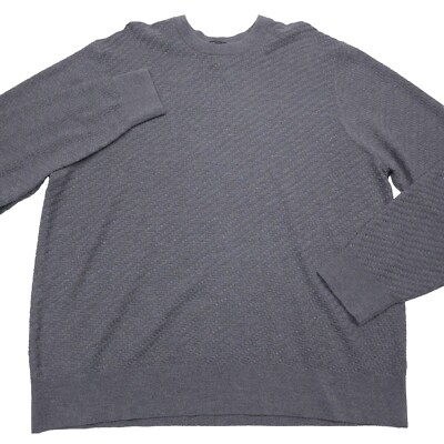 Bloomingdales Zegna Baruffa Merino Wool Gray Basketweave Sweater Mens medium
