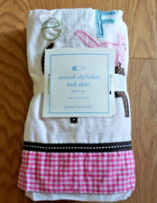 POTTERY BARN BABY ANIMAL ALPHABET BED SKIRT FOR CRIB NEW