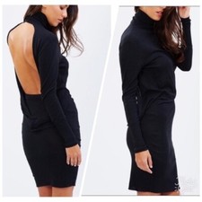 BLESSED ARE THE MEEK Knit Open Back Driver Dress in Black Size 4