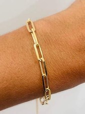 Gold Filled Paperclip Bracelet 4mm Links 7.5" Ext